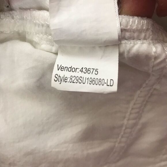 PacSun Women's 26 Pinstripe Mom Shorts White Denim Nautical Preppy Fisherman - Picture 7 of 9